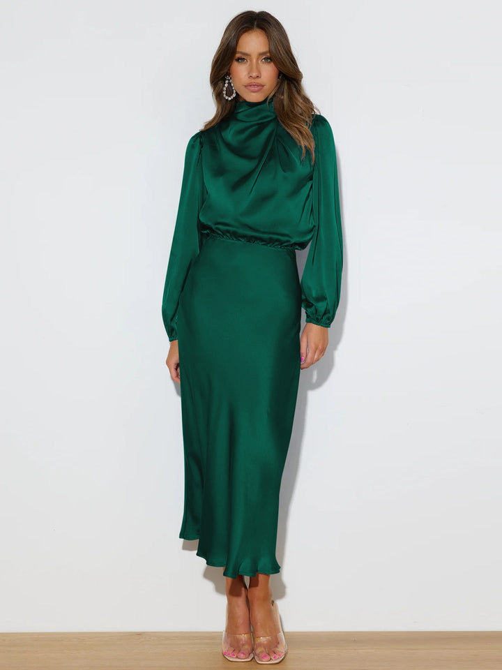 Isabella | Robe midi en satin sophistiquée