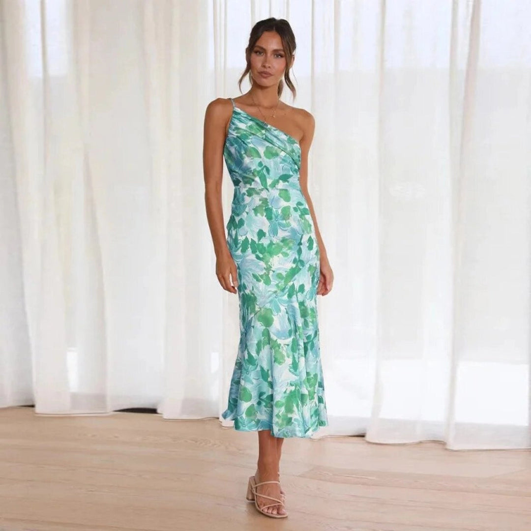 Diane | Robe en satin à motif floral