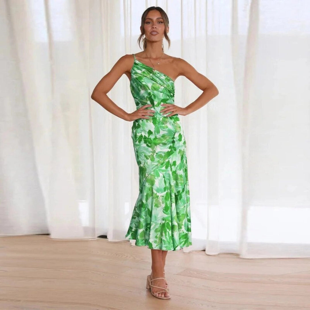 Diane | Robe en satin à motif floral