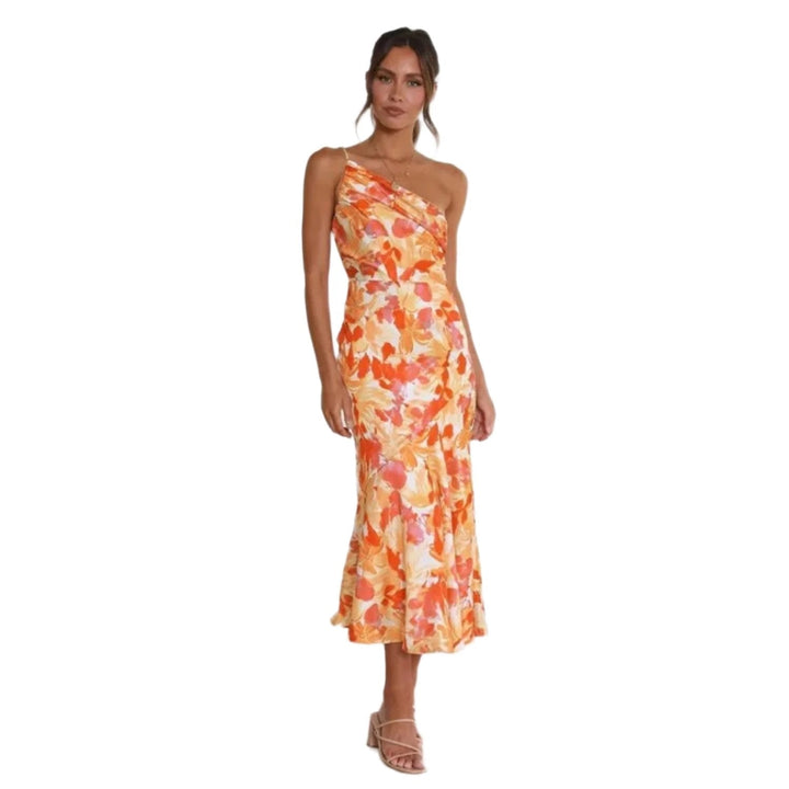 Diane | Robe en satin à motif floral