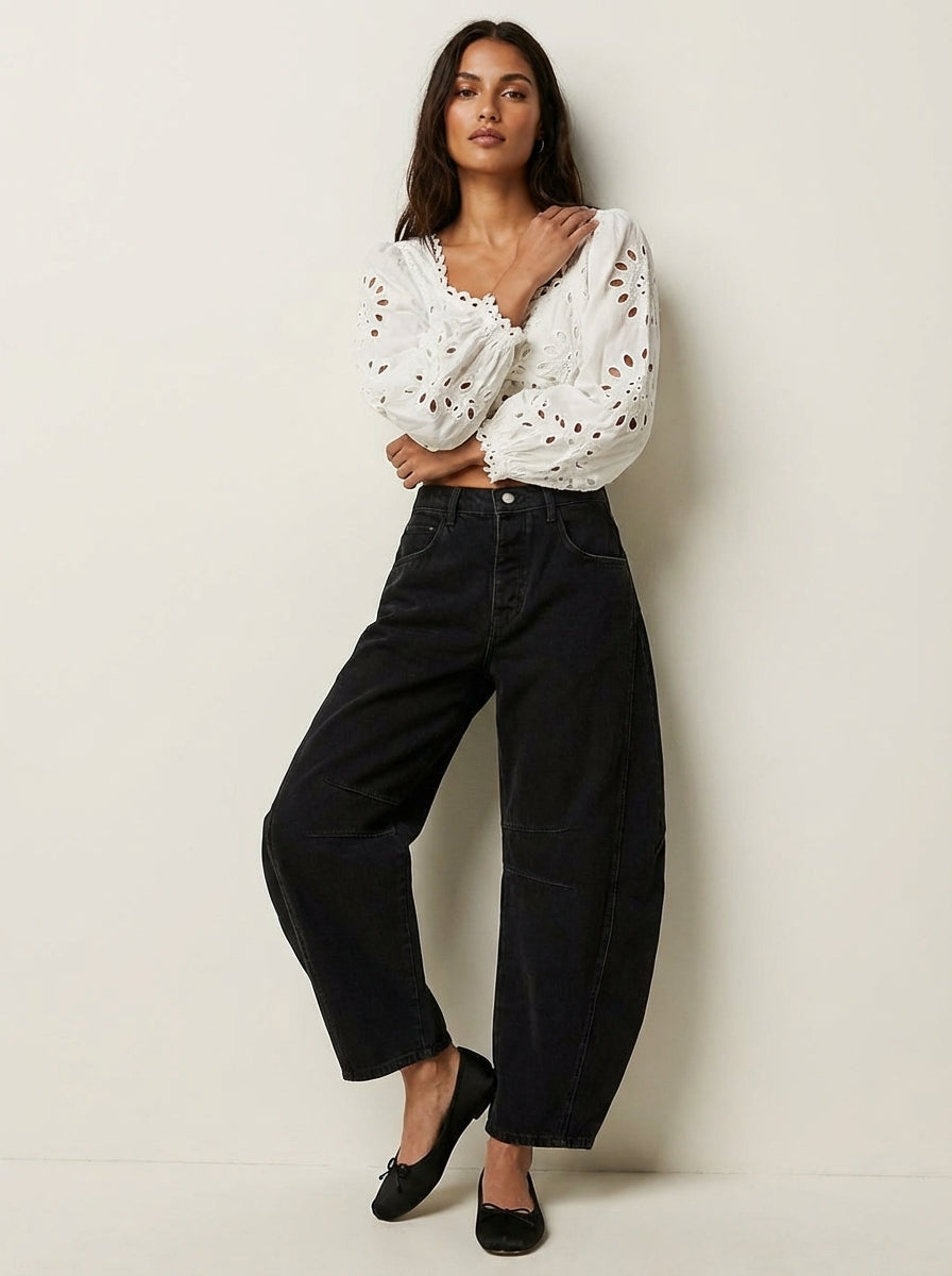 Cleo | Relaxed Women's Jeans with High-Waist Fit and Barrel Leg