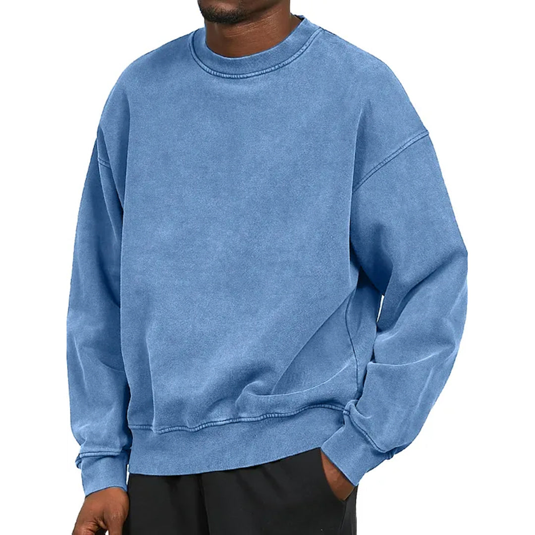 Sweat-shirt confortable en coton Marcus | à col rond et à manches longues