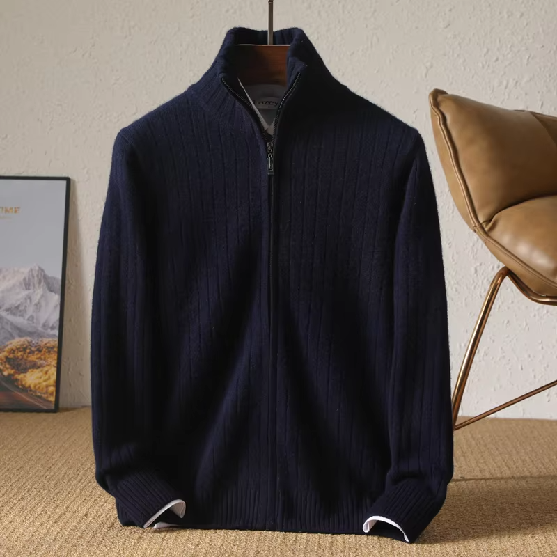 Owen™ - Cardigan d'affaires confortable en laine mérinos
