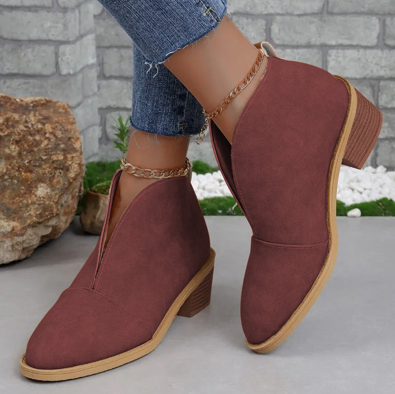 Women's Ankle Boots Reinforced Snug Fit Sleek Chunky Casual Special Occasion