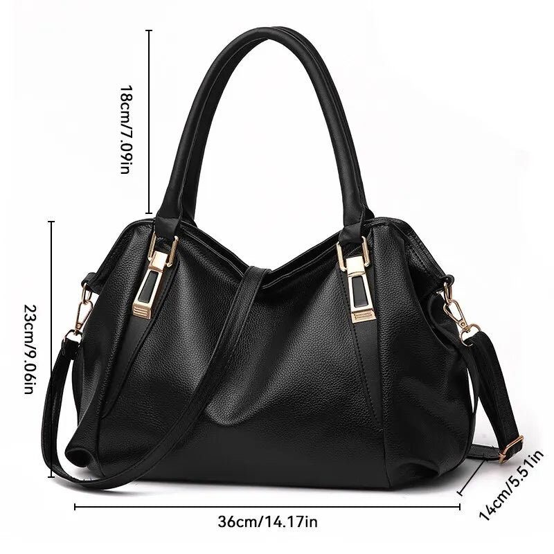 Yvette | Elegant Large-Capacity Handbag with Metallic Hardware