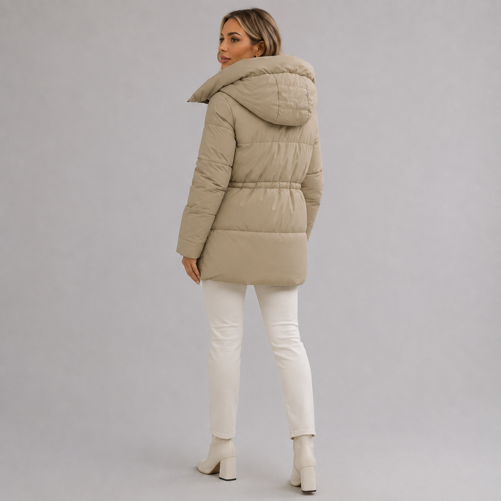 Eudora | Practical Mid-Length Padded Parka with Hood and Full-Length Zip