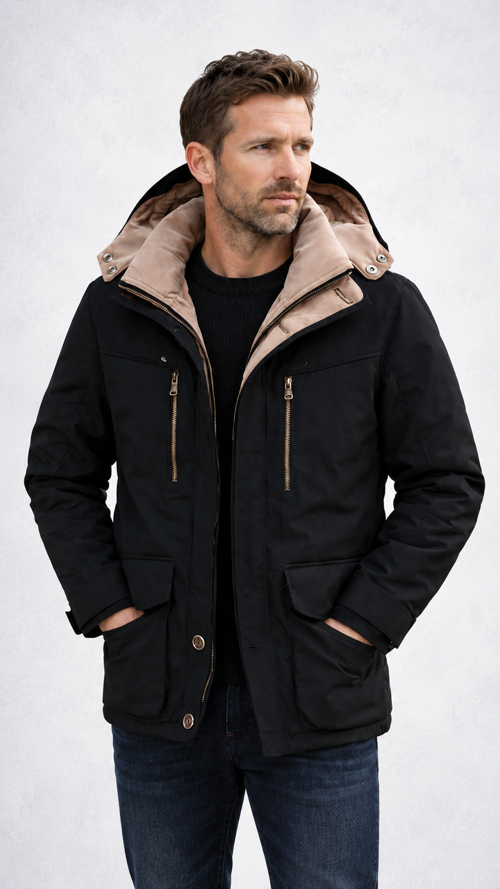 Colter | Veste imperméable résistante pour homme, doublée en polaire, avec capuche amovible