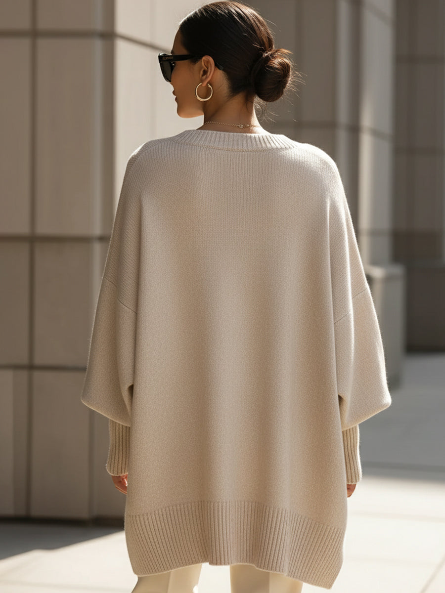 Sutton | Effortless Women's Oversized Long Sleeve Sweater with Textured Knit