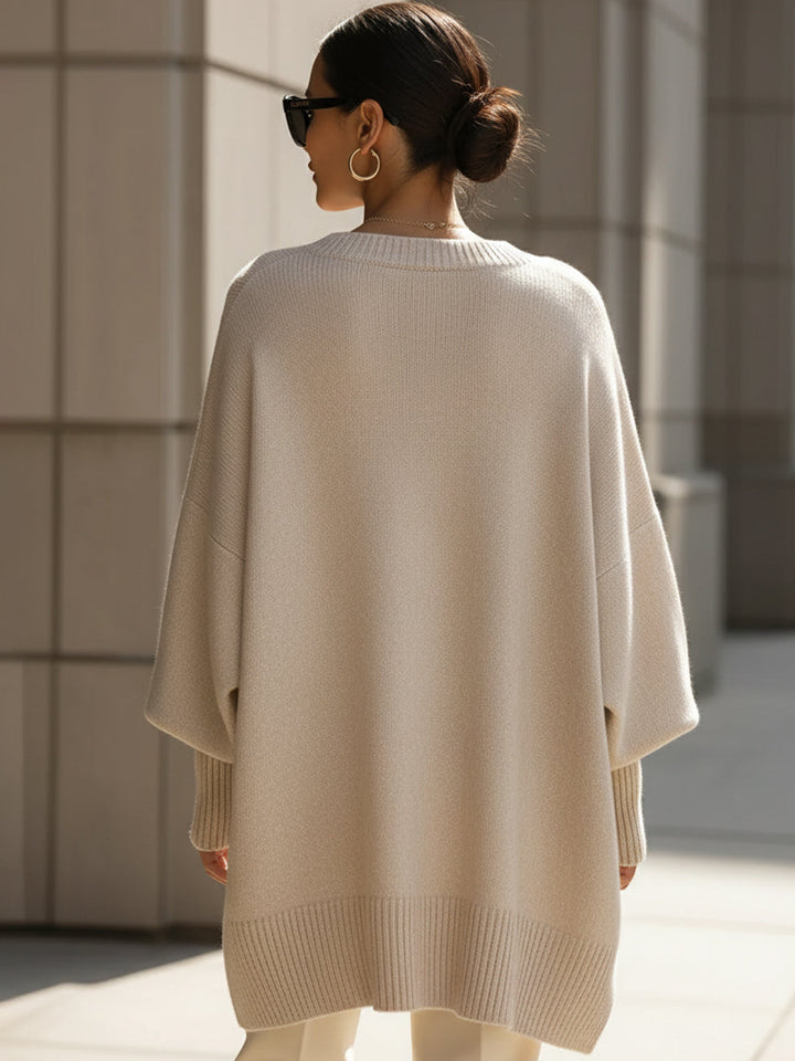 Sutton | Effortless Women's Oversized Long Sleeve Sweater with Textured Knit