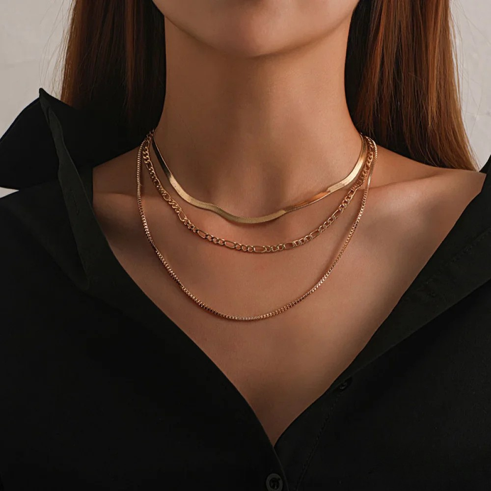 Collier vintage à 3 couches