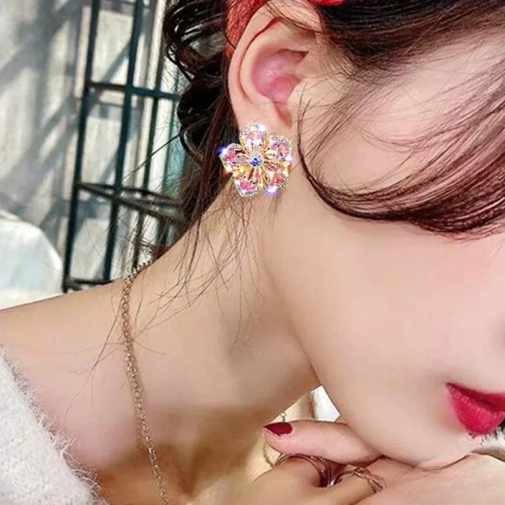 Boucles d'oreilles en argent sterling avec zirconia coloré