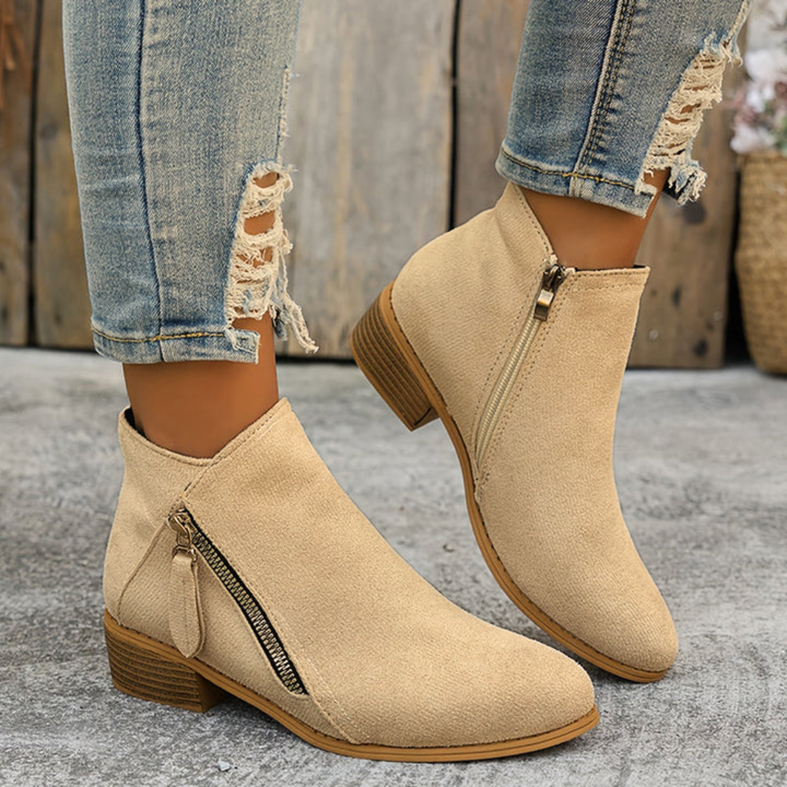 Anneliese | Bottines de cheville confortables avec fermeture éclair et soutien de la voûte plantaire