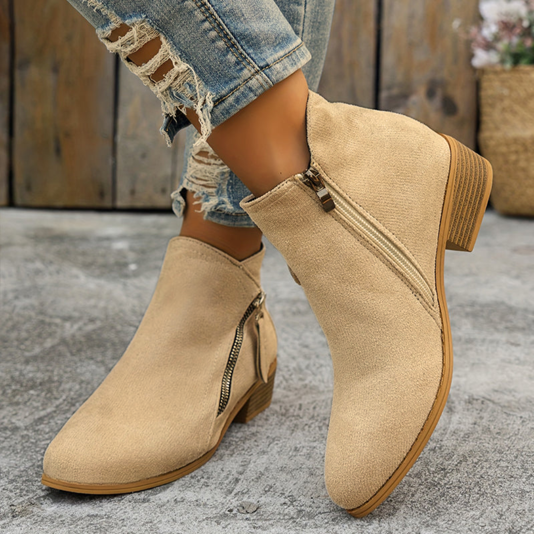 Anneliese | Bottines de cheville confortables avec fermeture éclair et soutien de la voûte plantaire