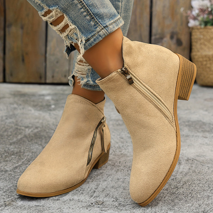 Anneliese | Bottines de cheville confortables avec fermeture éclair et soutien de la voûte plantaire