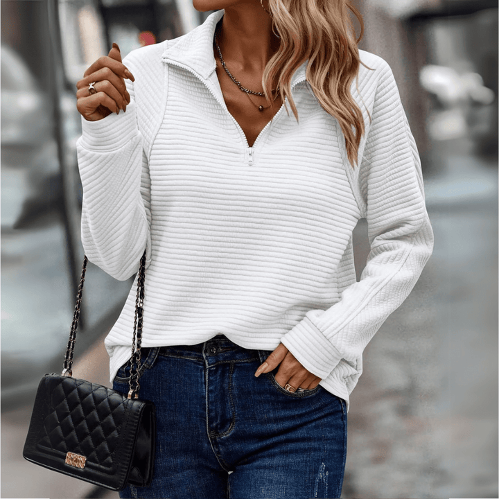Jenica | Pull demi-zip chic