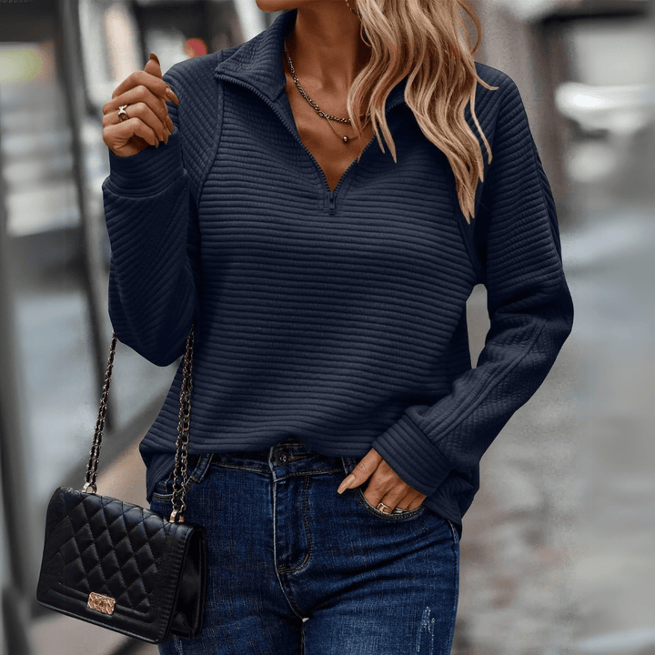 Jenica | Pull demi-zip chic