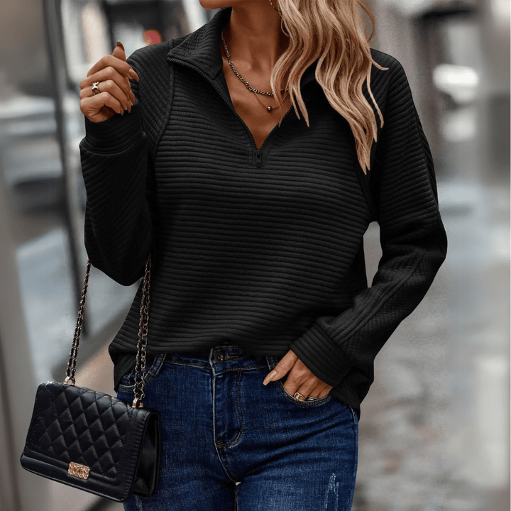 Jenica | Pull demi-zip chic