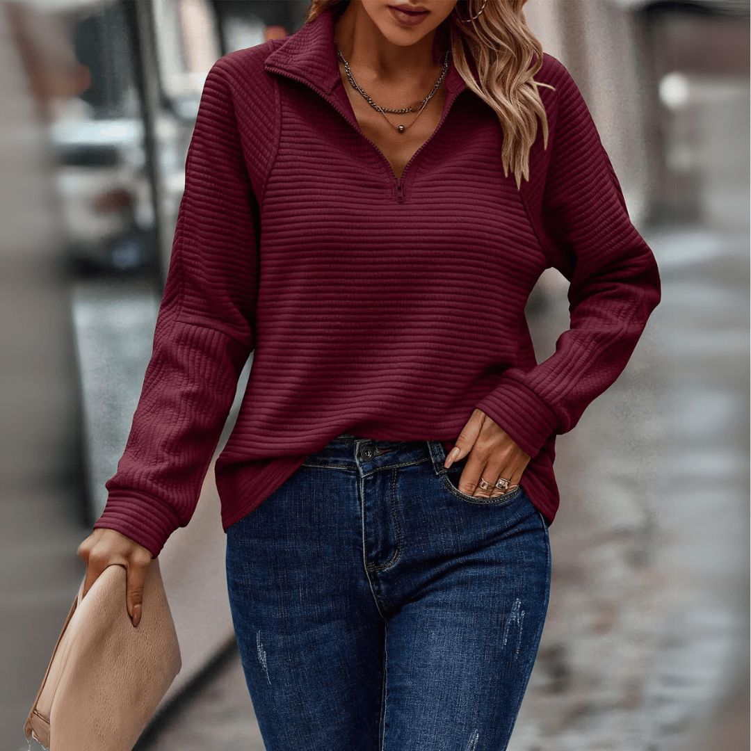 Jenica | Pull demi-zip chic