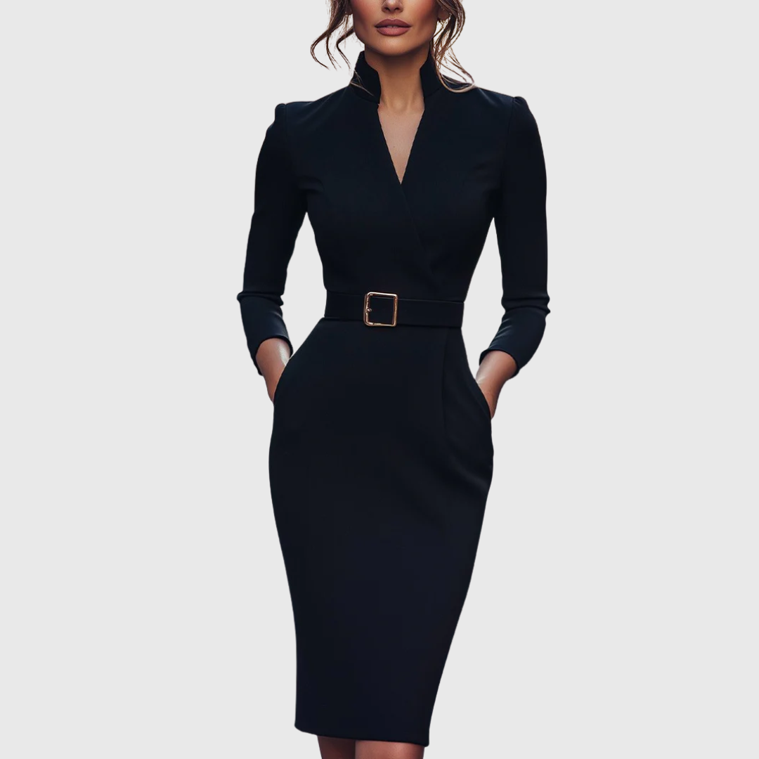 Eva | Robe midi élégante à la taille