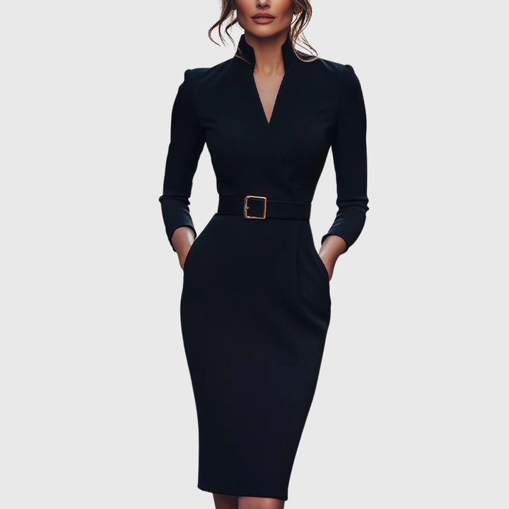 Eva | Robe midi élégante à la taille