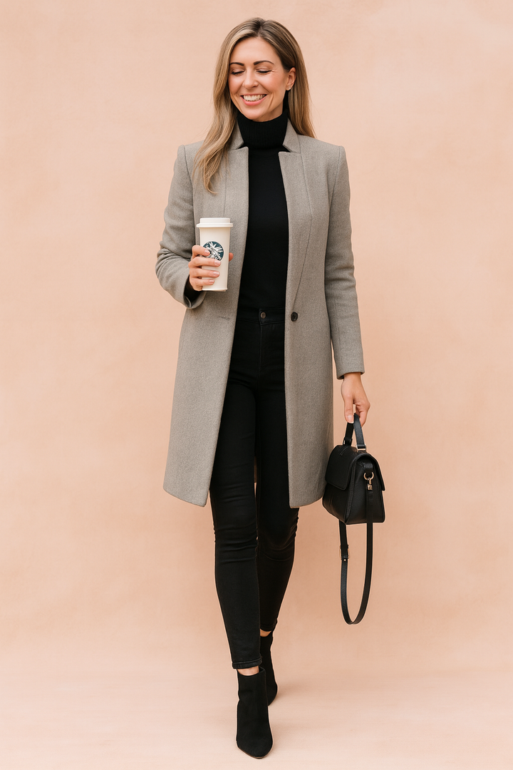 Odessa | Manteau structuré pour femme, coupe ajustée et manches longues