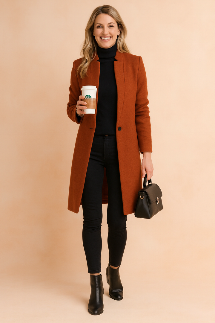 Odessa | Manteau structuré pour femme, coupe ajustée et manches longues
