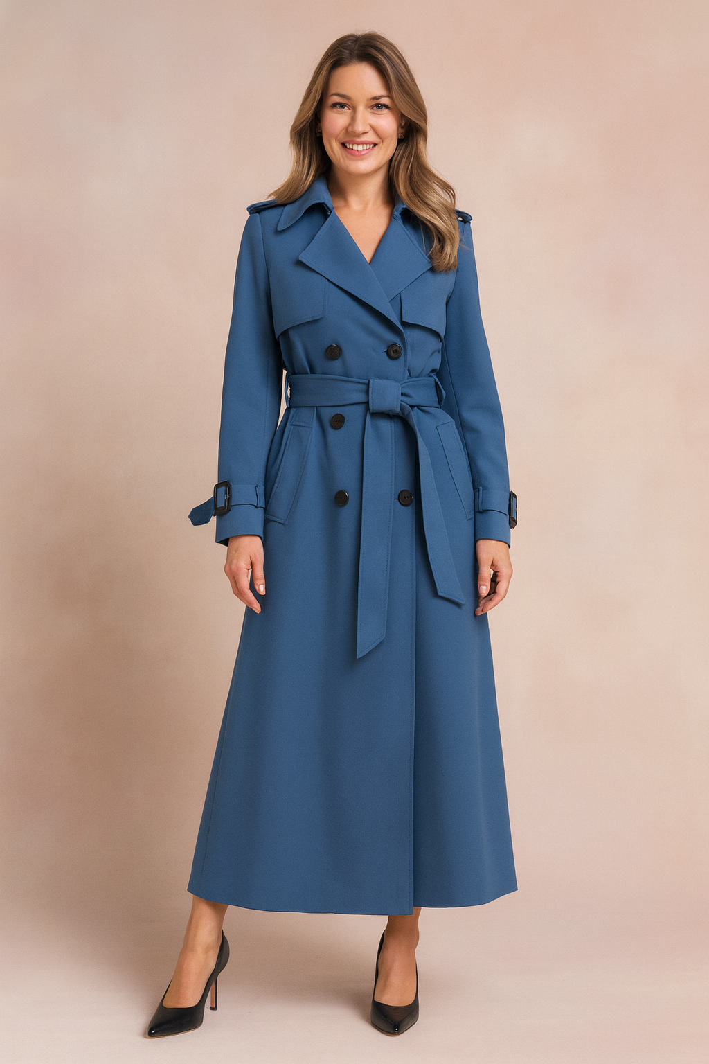 Winifred | Structured Women's Trench Coat with Adjustable Waist Belt and Wide Lapel Design
