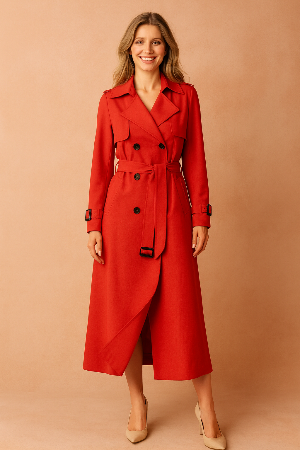 Winifred | Structured Women's Trench Coat with Adjustable Waist Belt and Wide Lapel Design