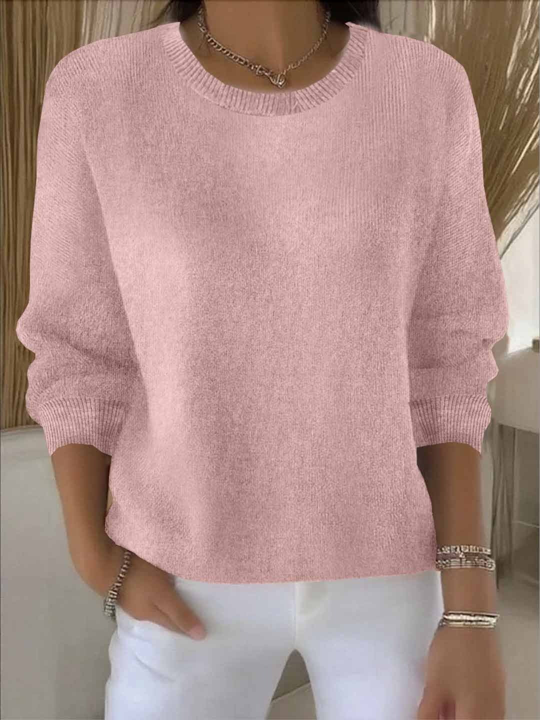 Pull femme en tissu doux, coupe fluide, style polyvalent et chic décontracté