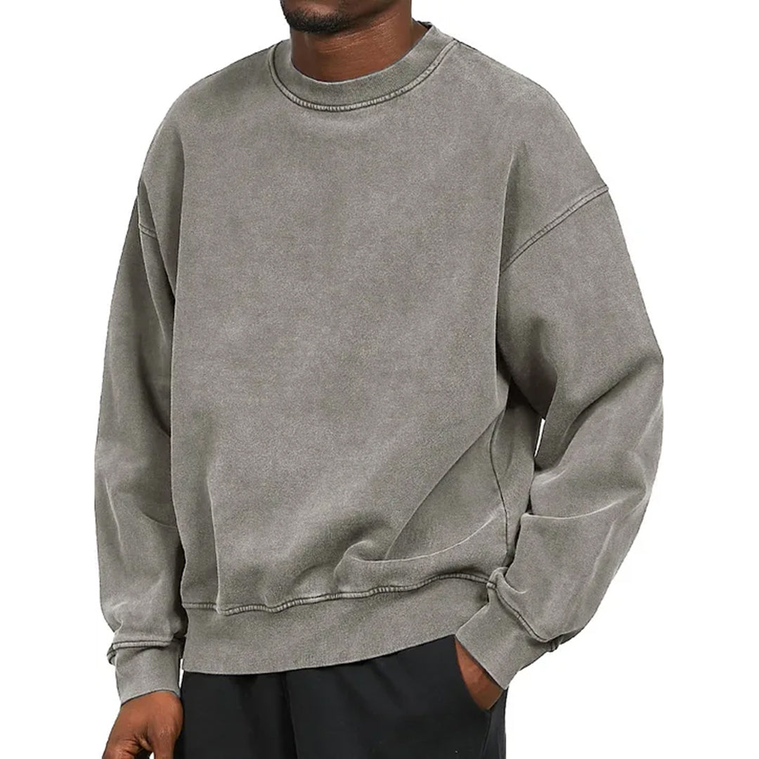 Sweat-shirt confortable en coton Marcus | à col rond et à manches longues
