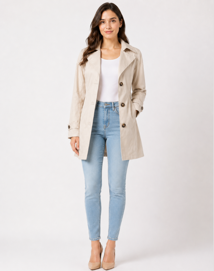 Ottilie | Timeless Women's Trenchcoat with Adjustable Cuffs and Button Closure