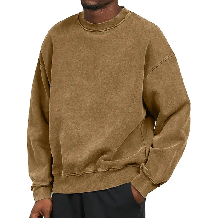 Sweat-shirt confortable en coton Marcus | à col rond et à manches longues