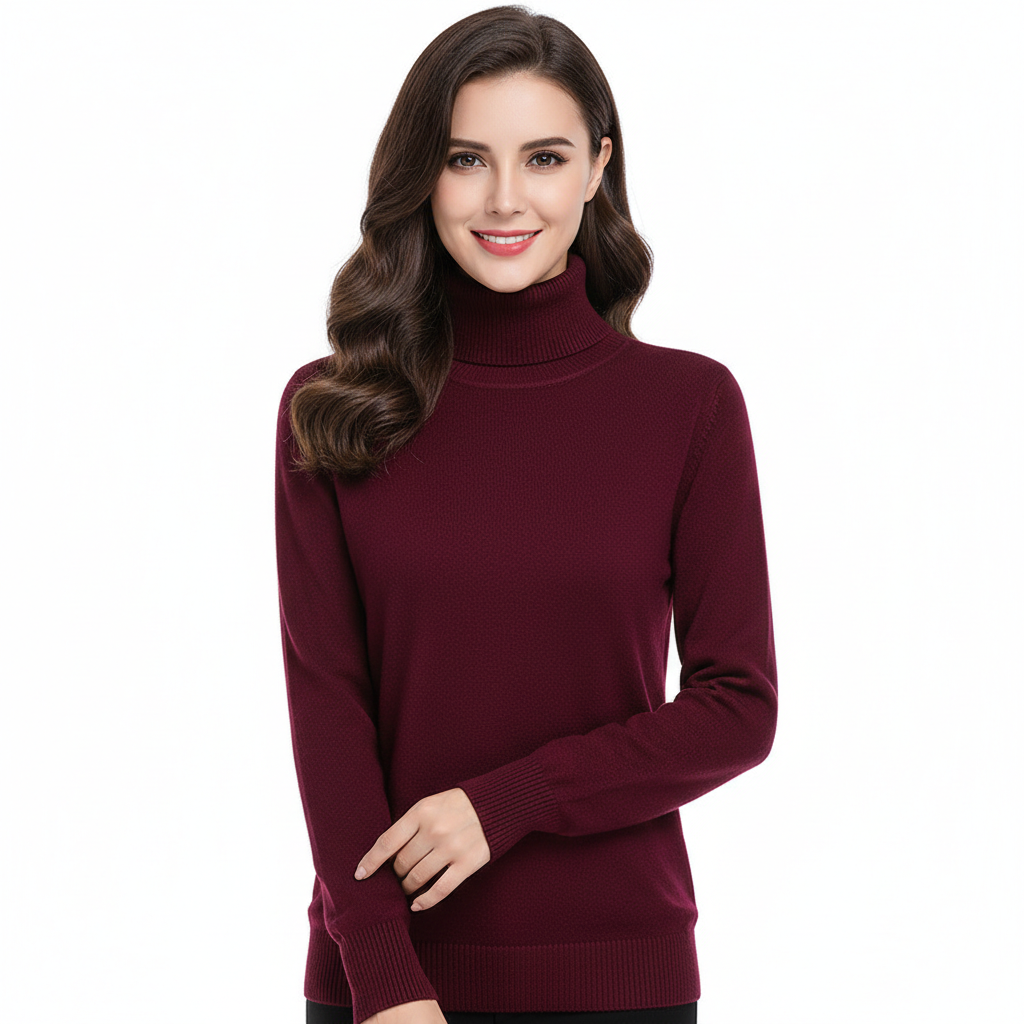 Margaret | Pull à col roulé élégant en cachemire, coupe ajustée