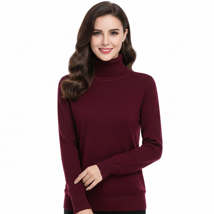 Margaret | Pull à col roulé élégant en cachemire, coupe ajustée