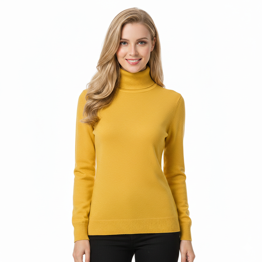 Margaret | Pull à col roulé élégant en cachemire, coupe ajustée