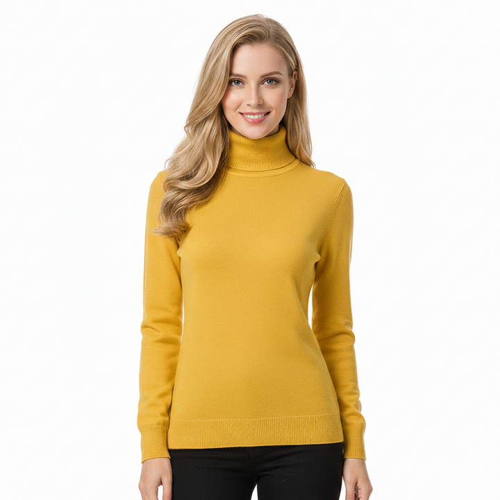 Margaret | Pull à col roulé élégant en cachemire, coupe ajustée