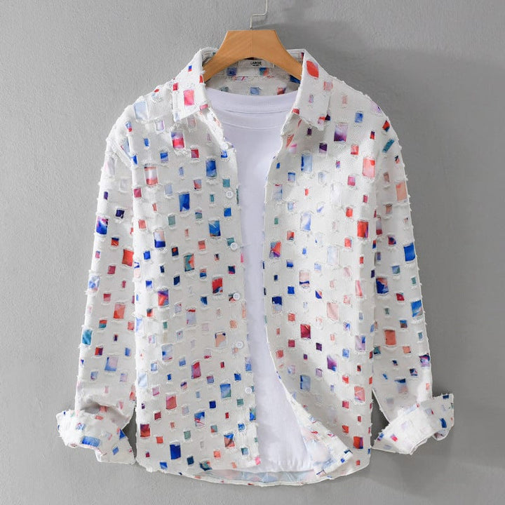 Chemise fantaisie effilochée