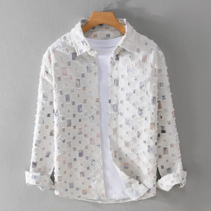 Chemise fantaisie effilochée
