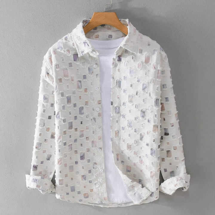 Chemise fantaisie effilochée