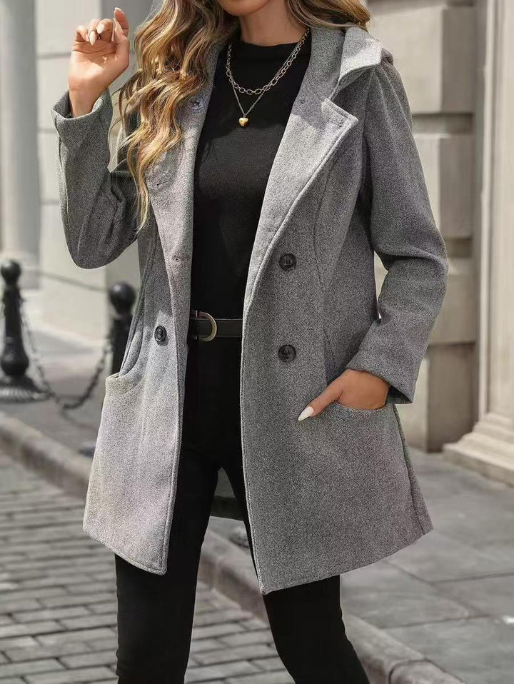 Helga | Elegant Wool Jacket with Belly-Friendly Fit and Large Buttons