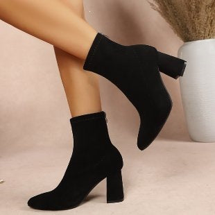 Ilse | Comfortable Ankle Boots with Block Heel and Soft Interior