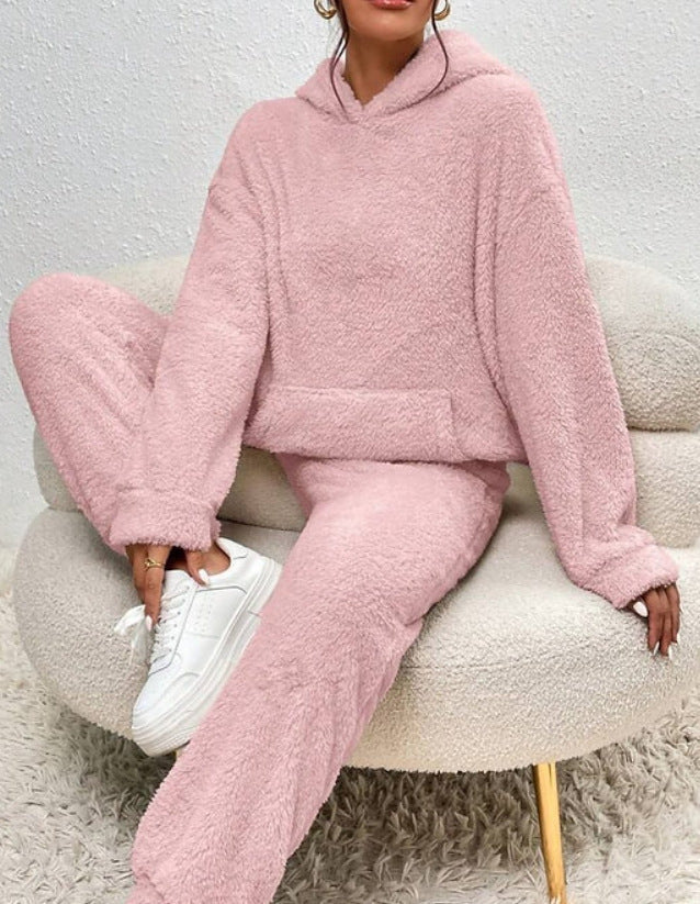 Maisie | Ensemble douillet pour femme composé d’un sweat à capuche en polaire et d’un pantalon de jogging à chevilles resserrées