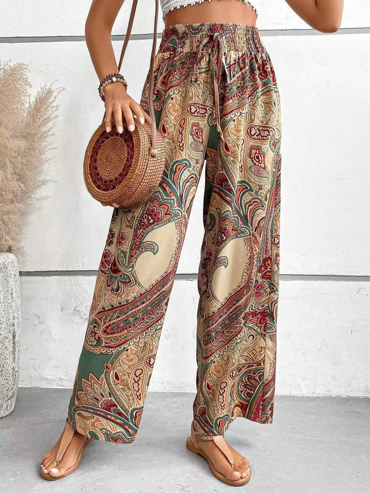 Olivia™ - Pantalon large vintage imprimé