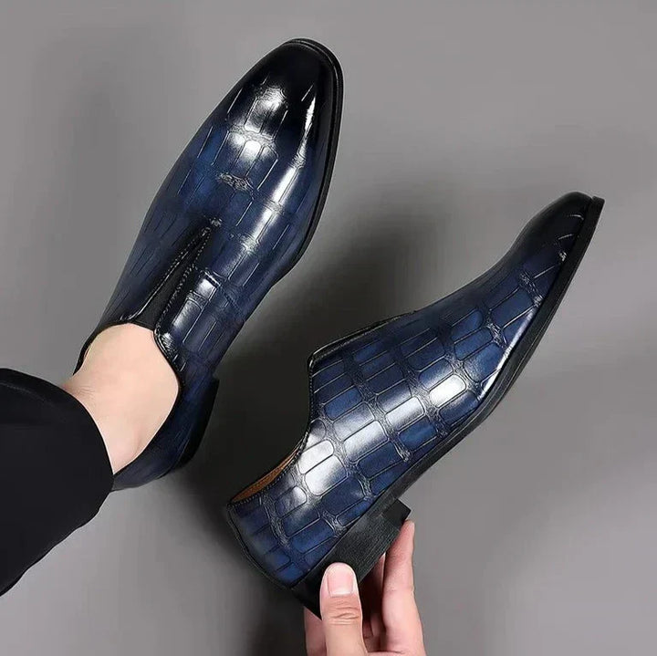Noah™ - Mocassins en cuir à enfiler avec motif pierre élégants