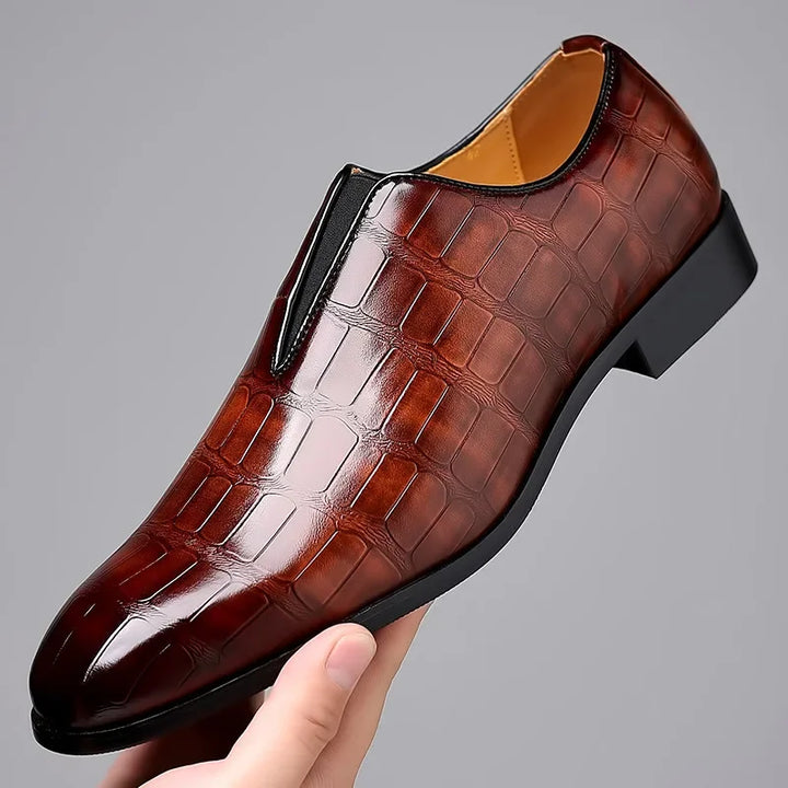 Noah™ - Mocassins en cuir à enfiler avec motif pierre élégants