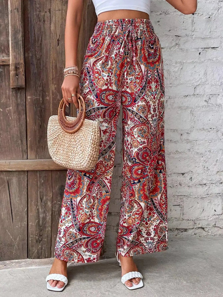Olivia™ - Pantalon large vintage imprimé
