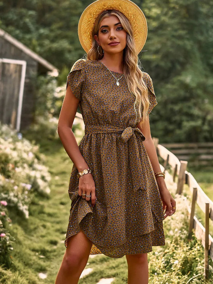 Scarlett™ - Robe plissée florale décontractée