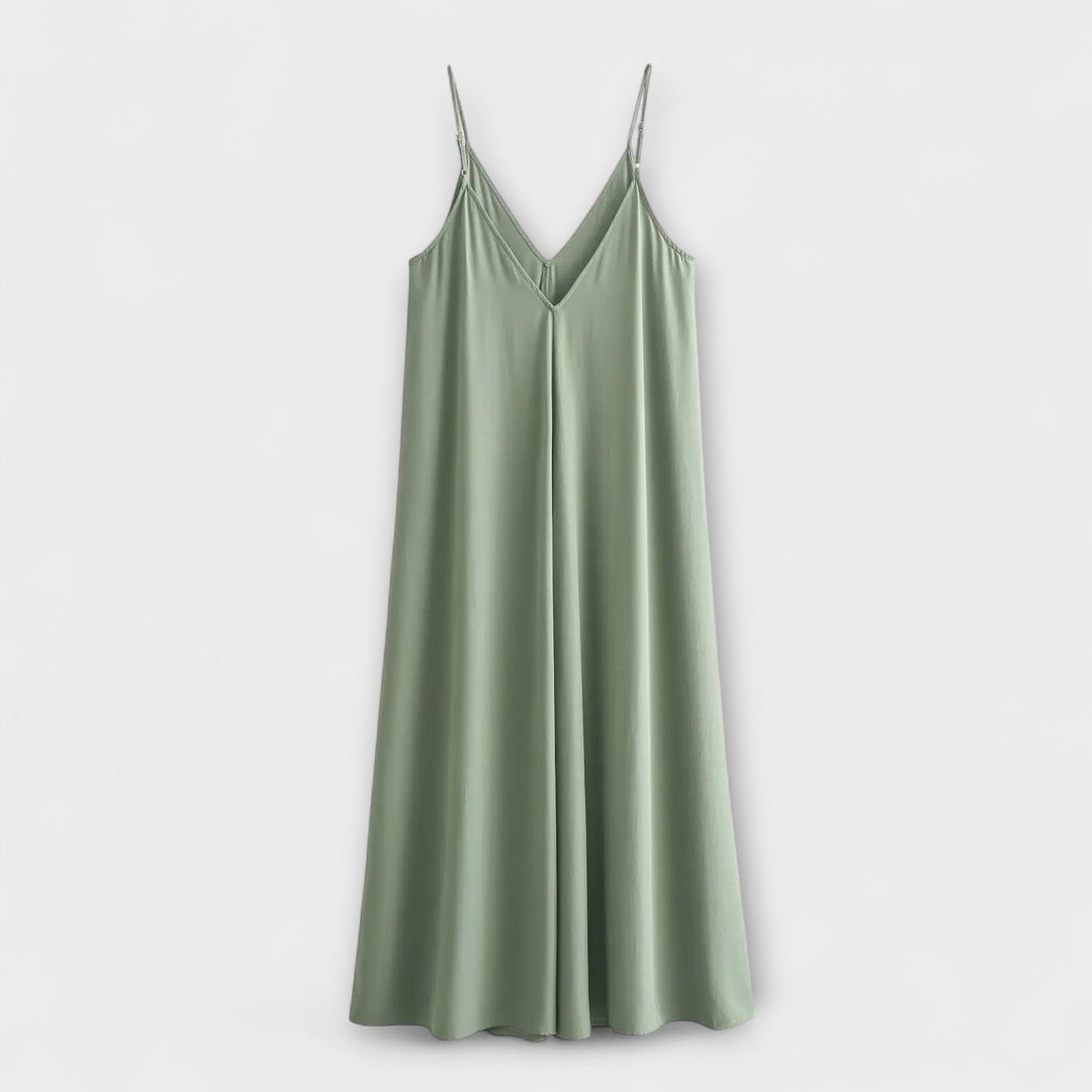 Robe maxi à bretelles fines