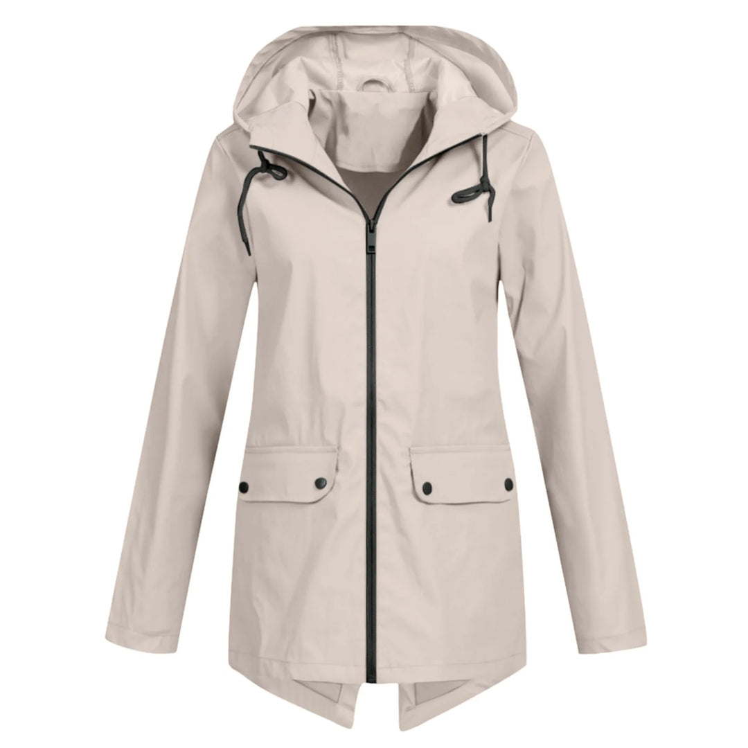 Marisienna | Capa de chuva leve e compactável, com capuz ajustável e bolsos com aba