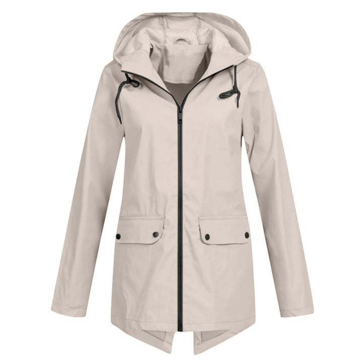 Marisienna | Capa de chuva leve e compactável, com capuz ajustável e bolsos com aba